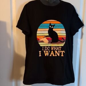 MISSLOOK Black Cat Attitude T-Shirt